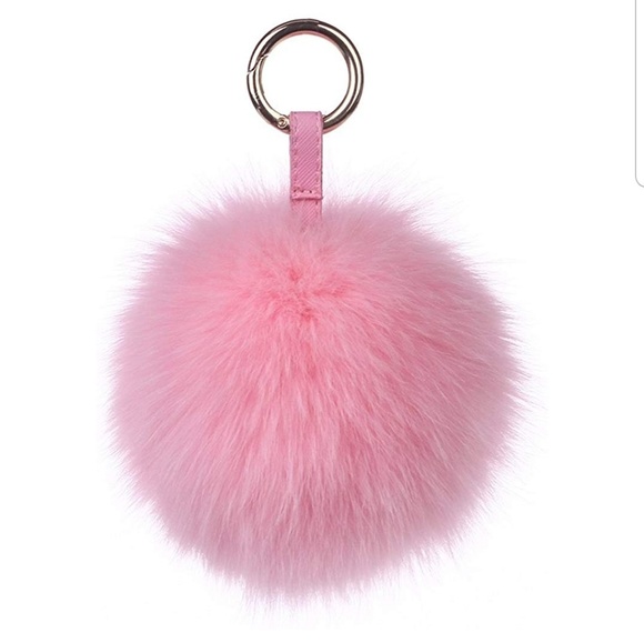 Accessories - Genuine fox fur pom pom keychain womens bag charm